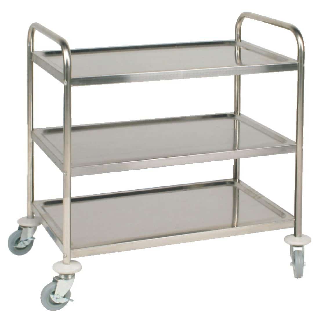 Vogue Stainless Steel 3 Tier Clearing Trolley Large