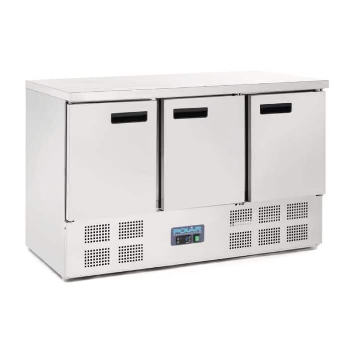 Polar 3 Door Counter Fridge 368Ltr