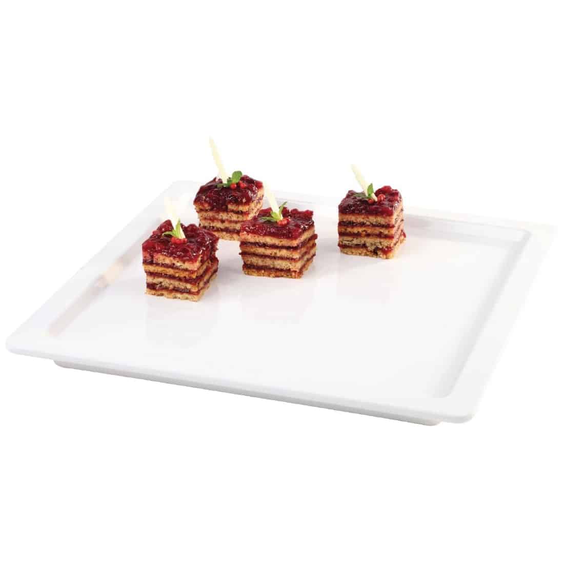 White Square 13" Melamine Tray