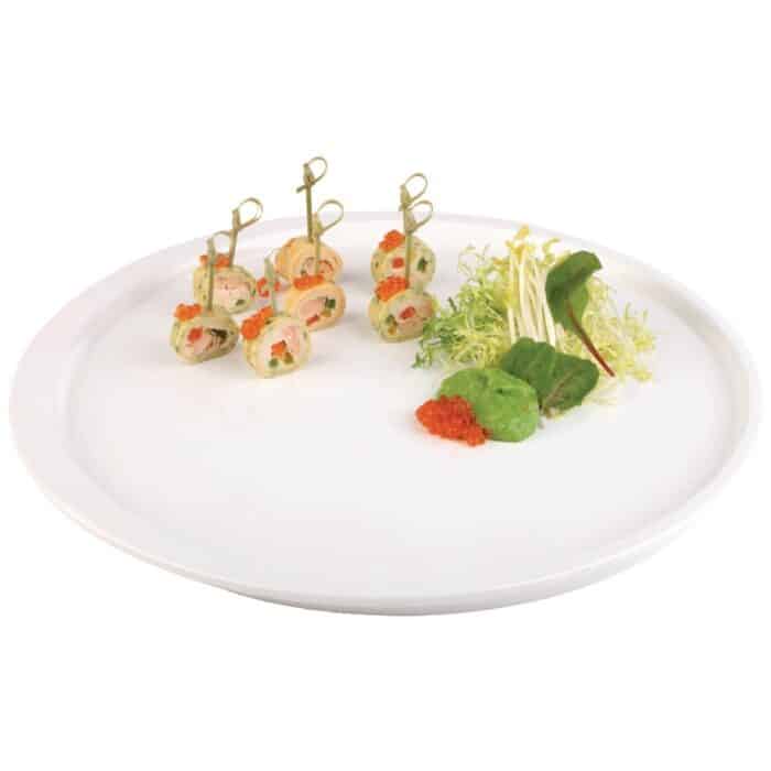 White Round 15" Melamine Tray