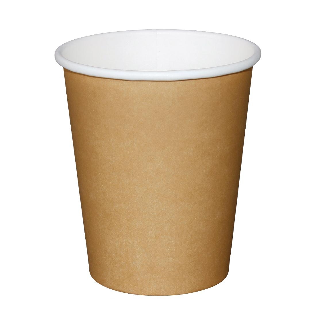Fiesta Single Wall Takeaway Coffee Cups Kraft 225ml / 8oz x 1000