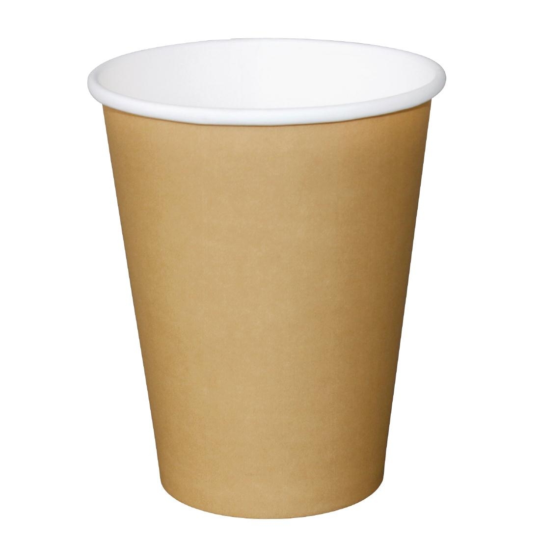 Fiesta Single Wall Takeaway Coffee Cups Kraft 340ml / 12oz x 1000