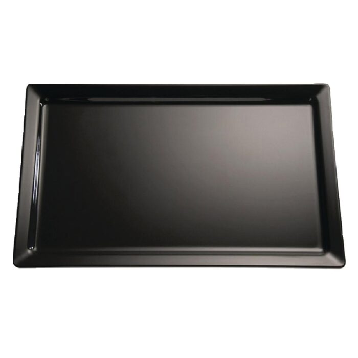 APS Pure Black Melamine Tray GN 1/1