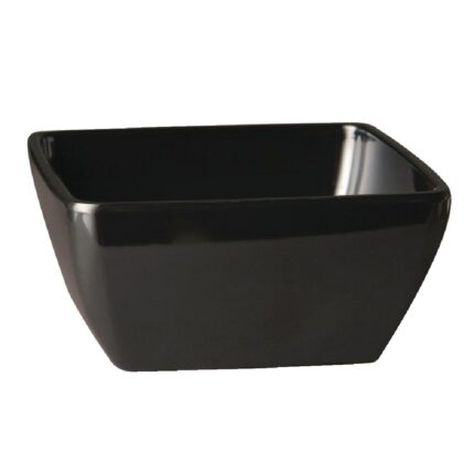 APS Pure Melamine Black Square Bowl 250mm