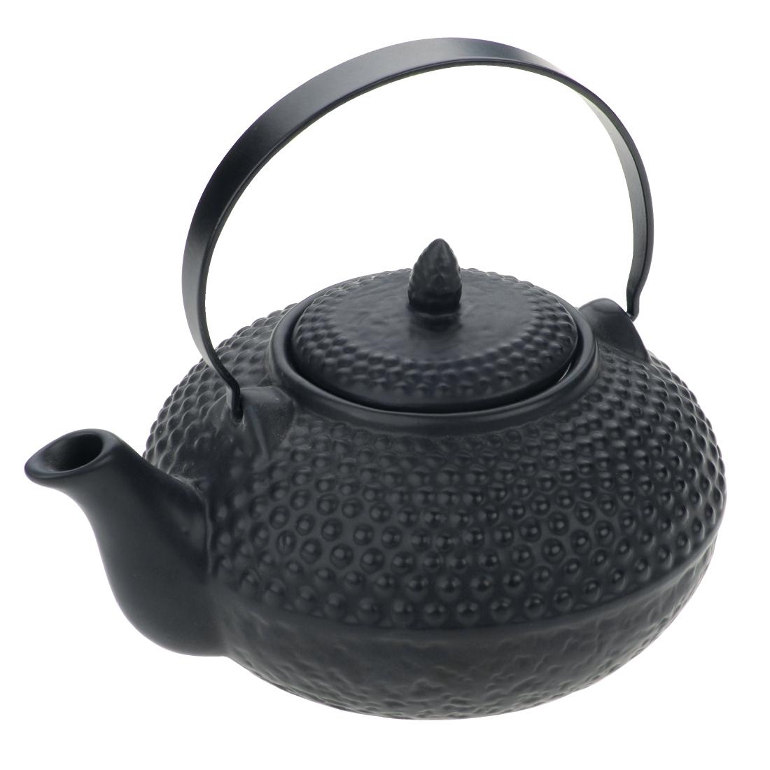 Oriental Hobnail Teapot Black