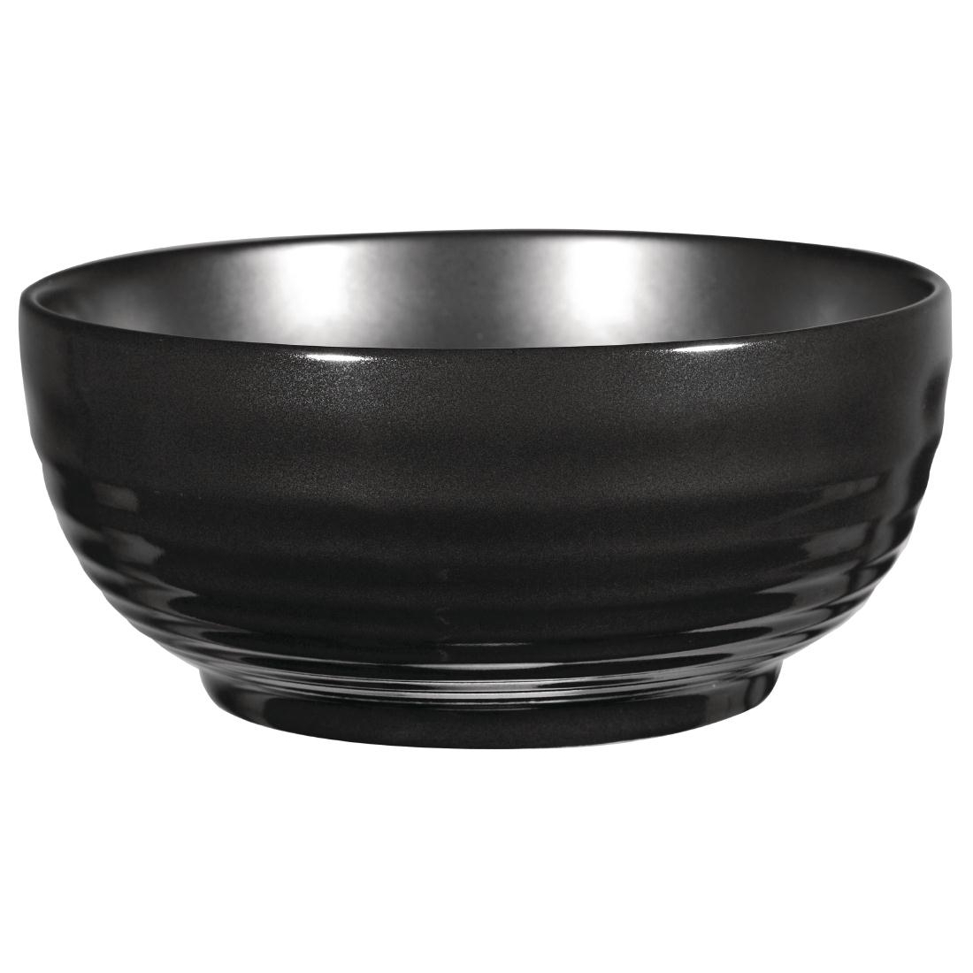 Art de Cuisine Black Glaze Ripple Bowls Large
