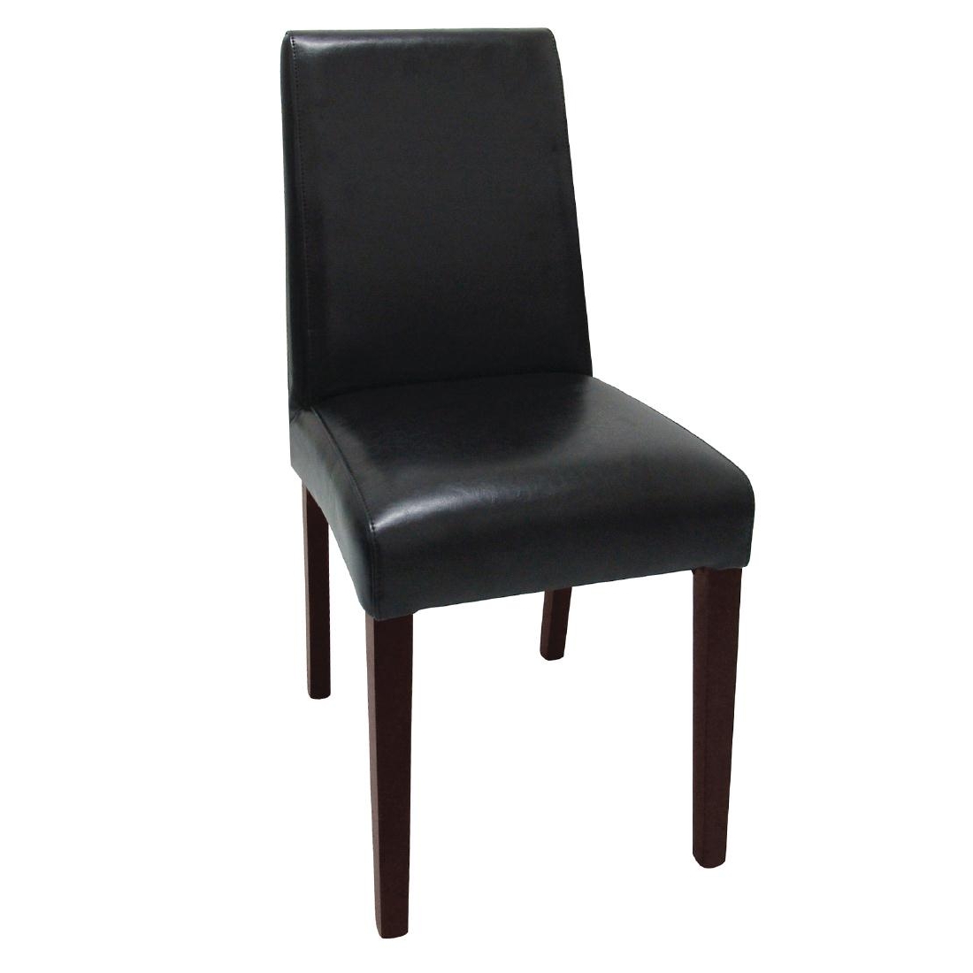 Bolero Faux Leather Dining Chairs Black (Pack of 2)
