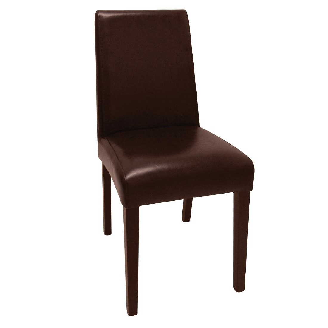 Bolero Faux Leather Dining Chairs Brown (Pack of 2)