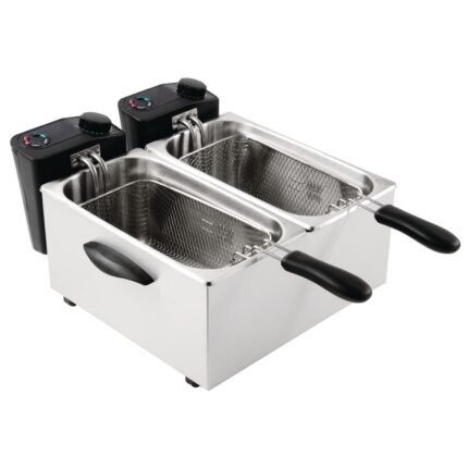 Caterlite Light Duty Double Tank Countertop Fryer 2 x 3.5Ltr