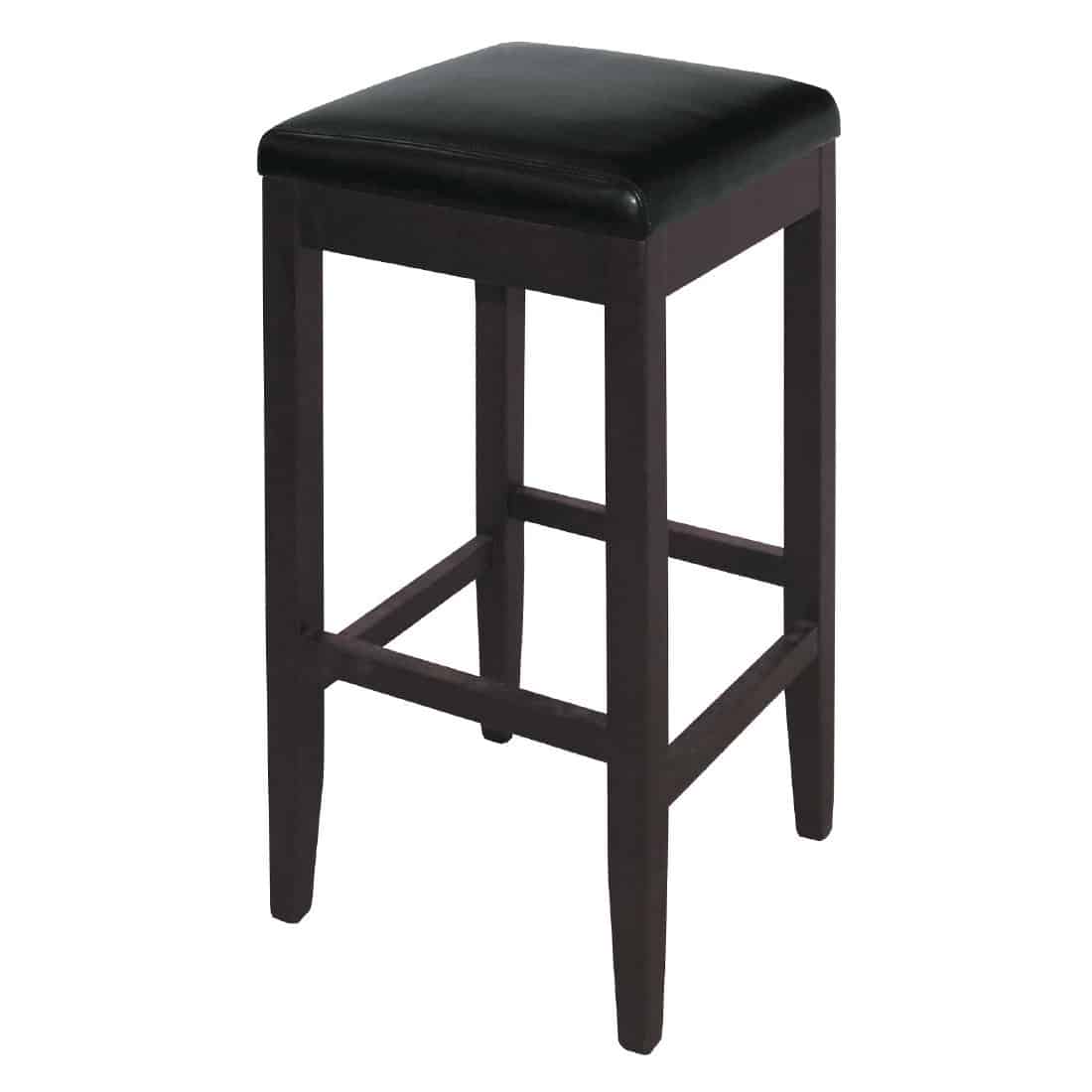 Bolero Faux Leather High Barstools Black (Pack of 2)