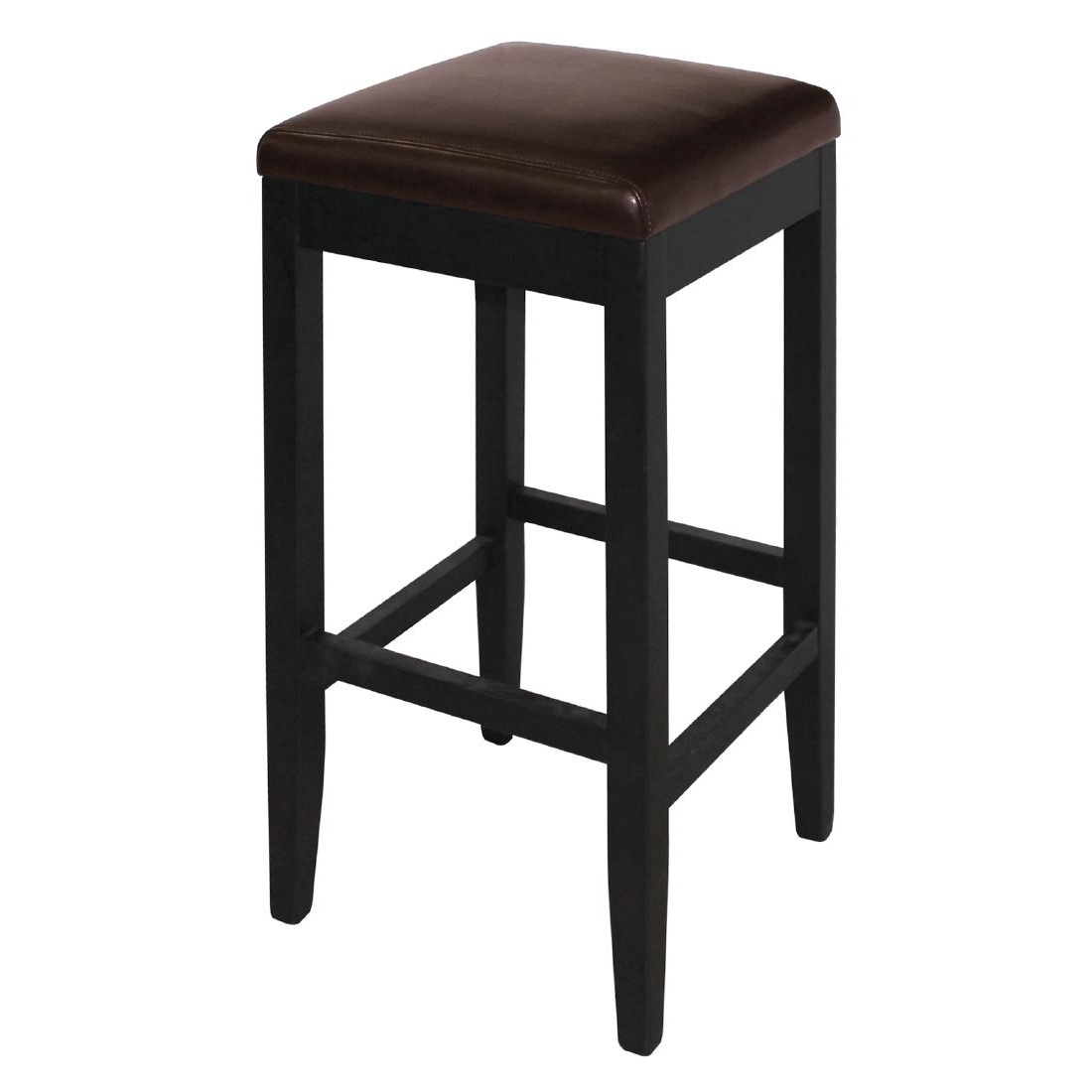 Bolero Faux Leather High Barstools Dark Brown (Pack of 2)