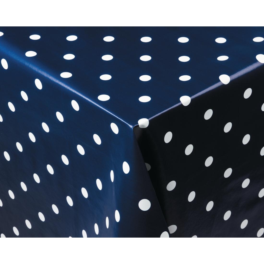 PVC Polka Dot Tablecloth Blue 54 x 90in