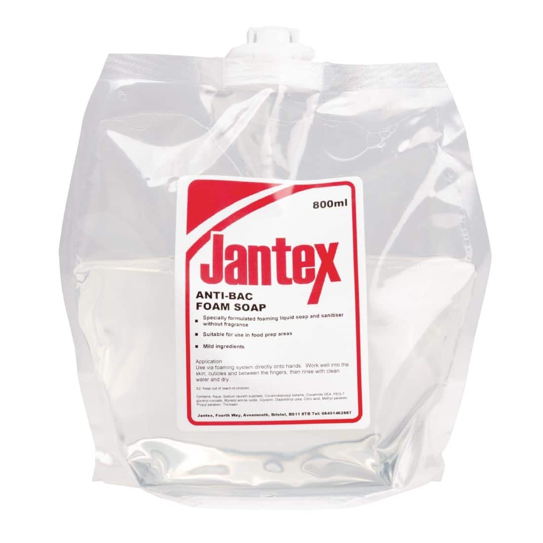 Jantex Antibacterial Foam Soap 800ml (Pack of 6)