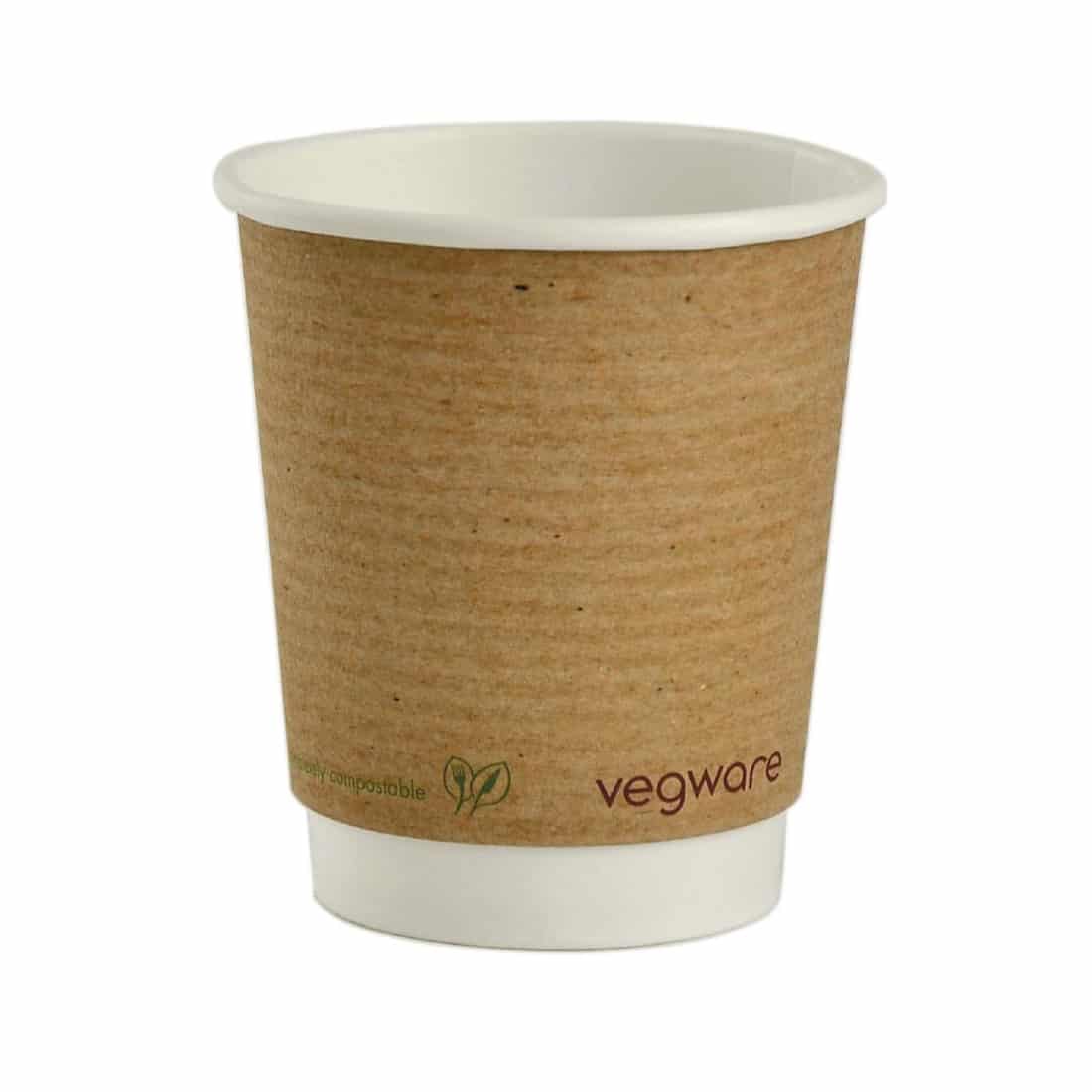 Vegware Compostable Disposable Hot Cups 225ml / 8oz