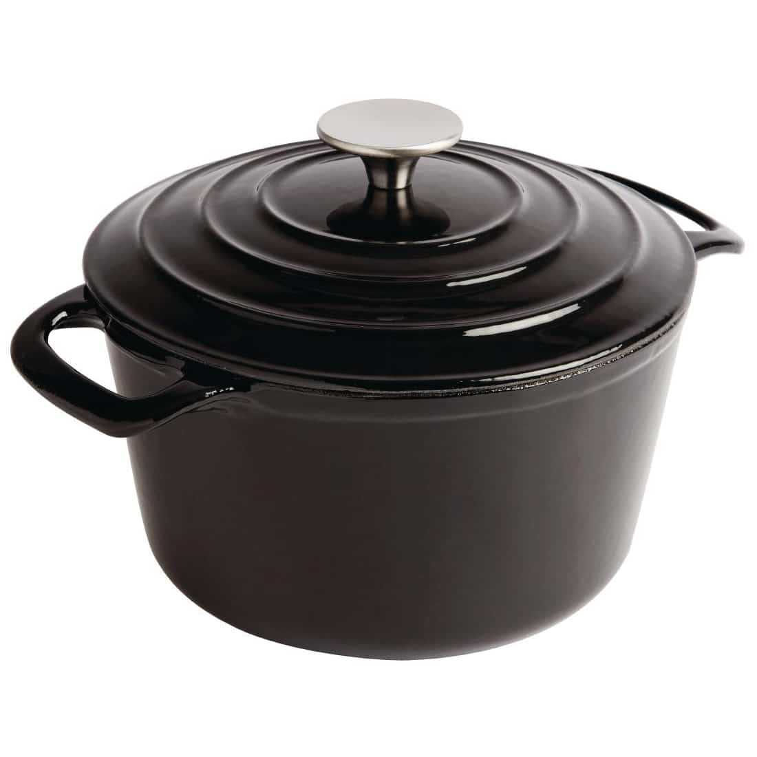 Vogue Black Round Casserole Dish 3.2Ltr