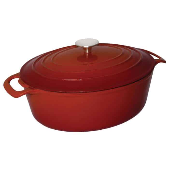 Vogue Red Oval Casserole Dish 6Ltr