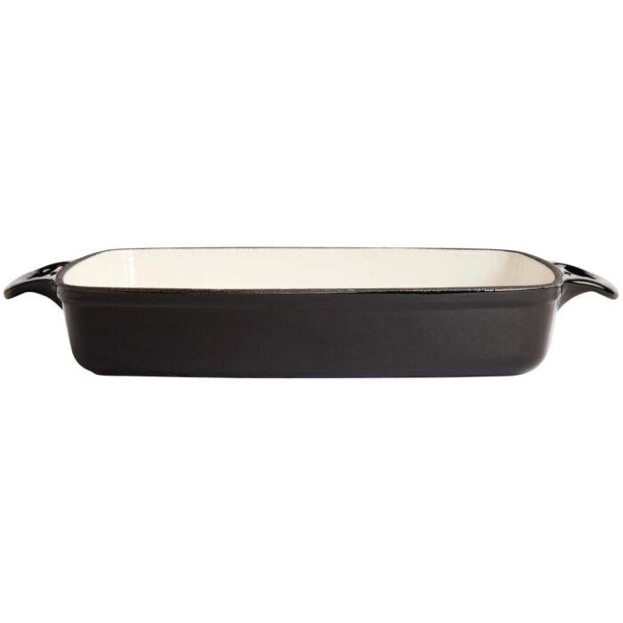 Vogue Black Rectangular Cast Iron Dish 2.8Ltr