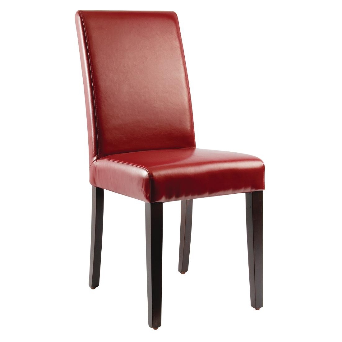 Bolero Faux Leather Dining Chairs Red (Pack of 2)