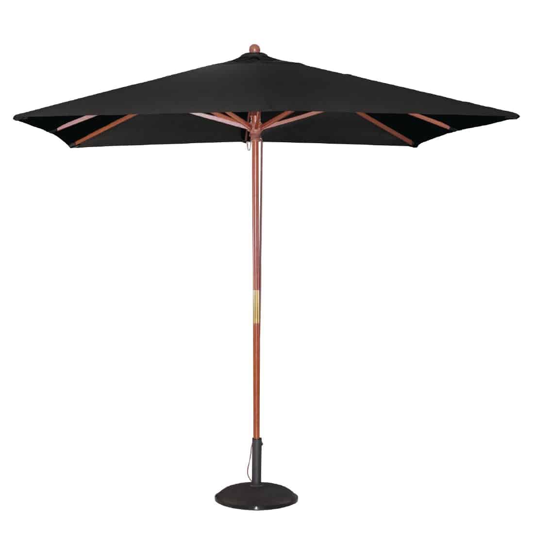 Bolero Square Double Pulley Parasol 2.5m Diameter Black