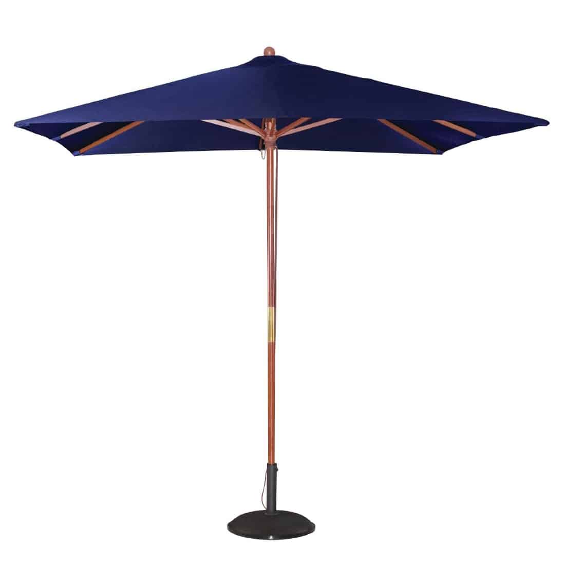 Bolero Square Double Pulley Parasol 2.5m Diameter Navy Blue