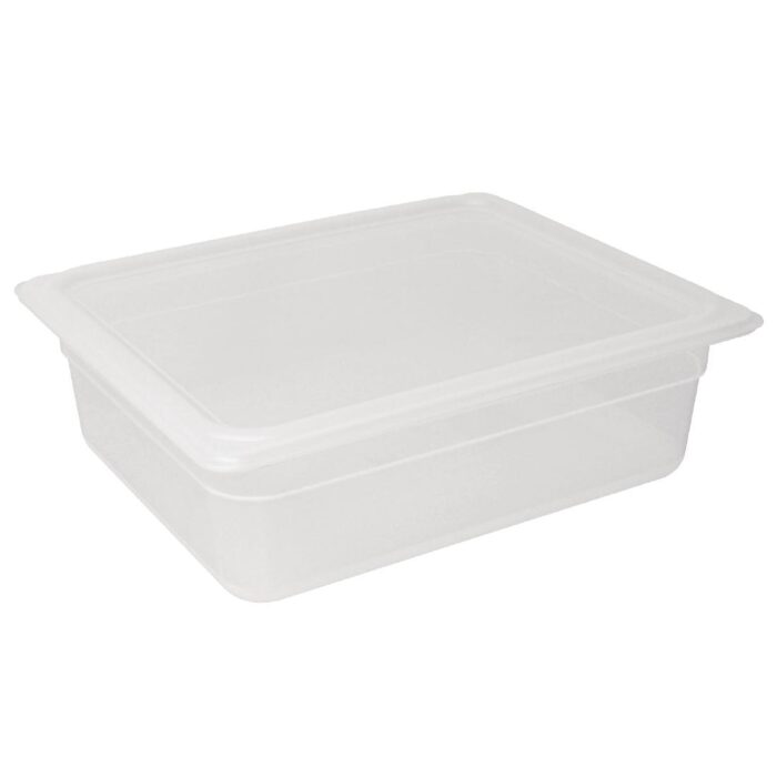 Vogue Polypropylene 1/2 Gastronorm Container with Lid 150mm