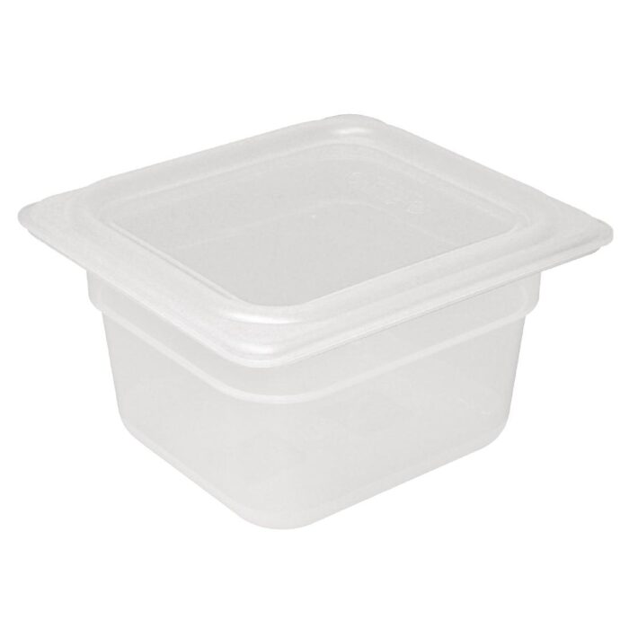 Vogue Polypropylene 1/6 Gastronorm Container with Lid 100mm