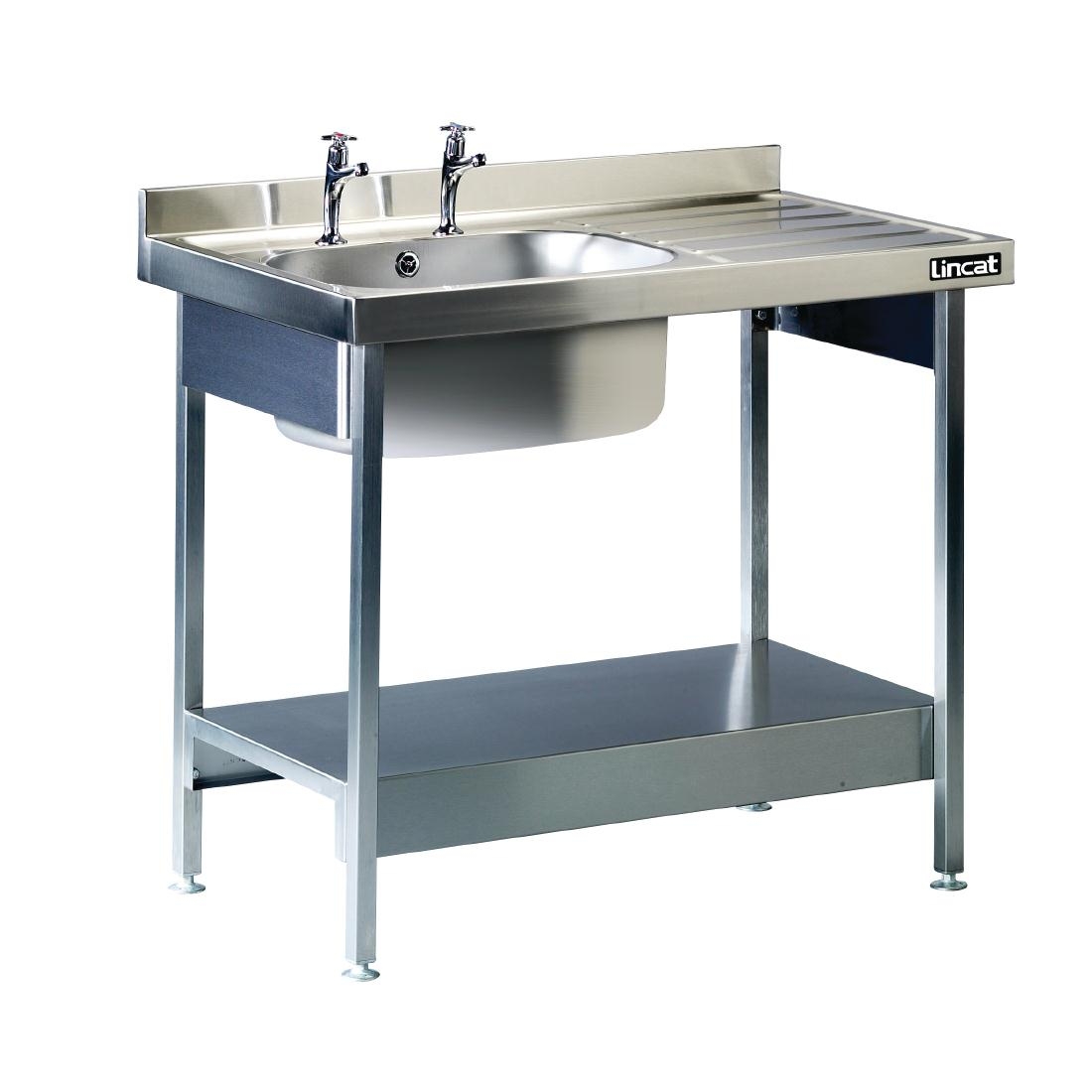 Lincat Stainless Steel Single Sink Unit with Right Hand Drainer 1000mm