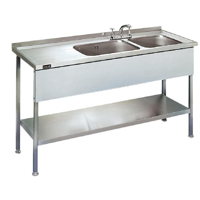 Lincat Stainless Steel Double Sink Unit with Left Hand Drainer