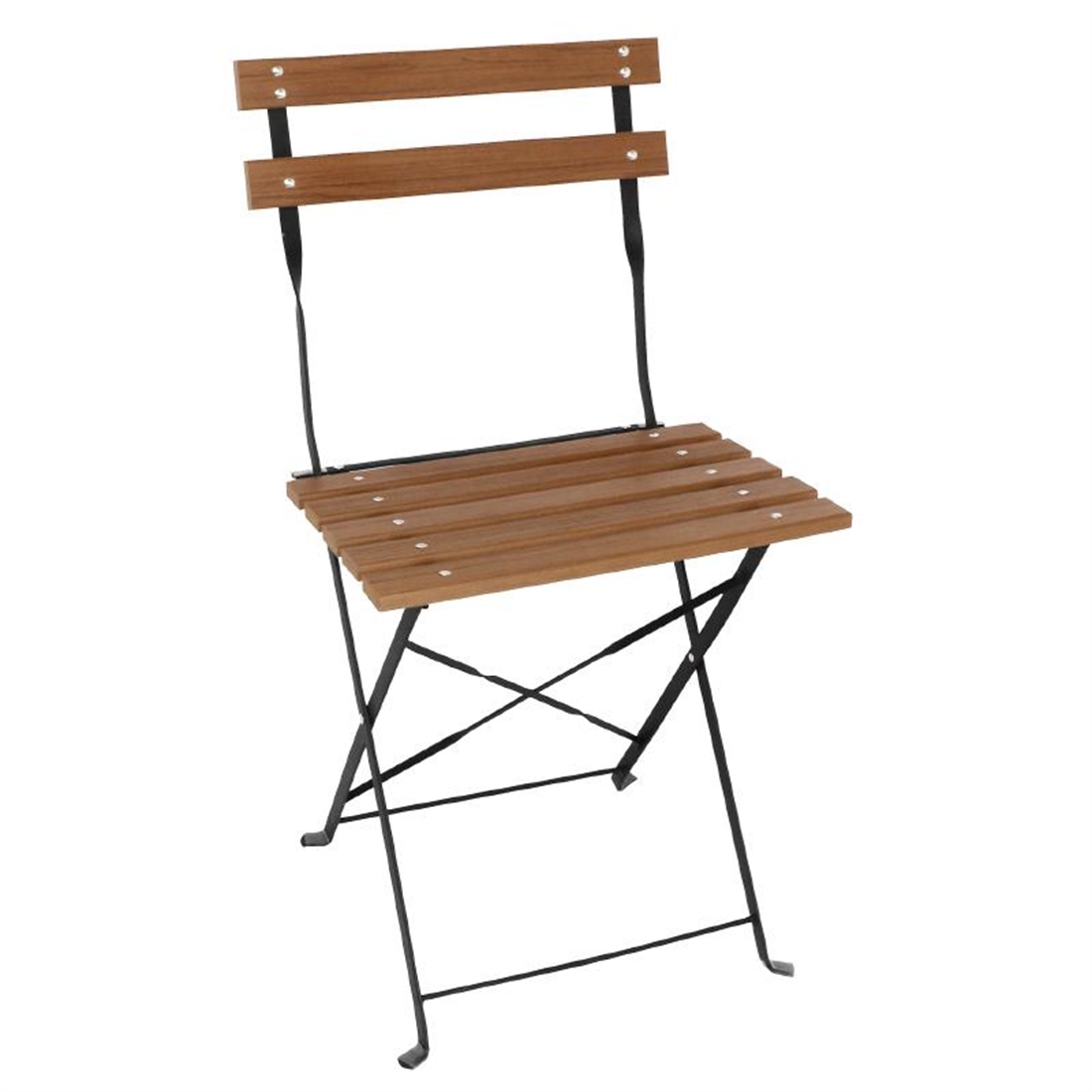 Bolero Faux Wood Bistro Folding Chairs (Pack of 2)