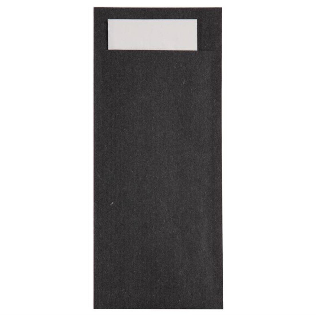 Europochette Black Cutlery Pouch with White Napkin (Pack of 500)