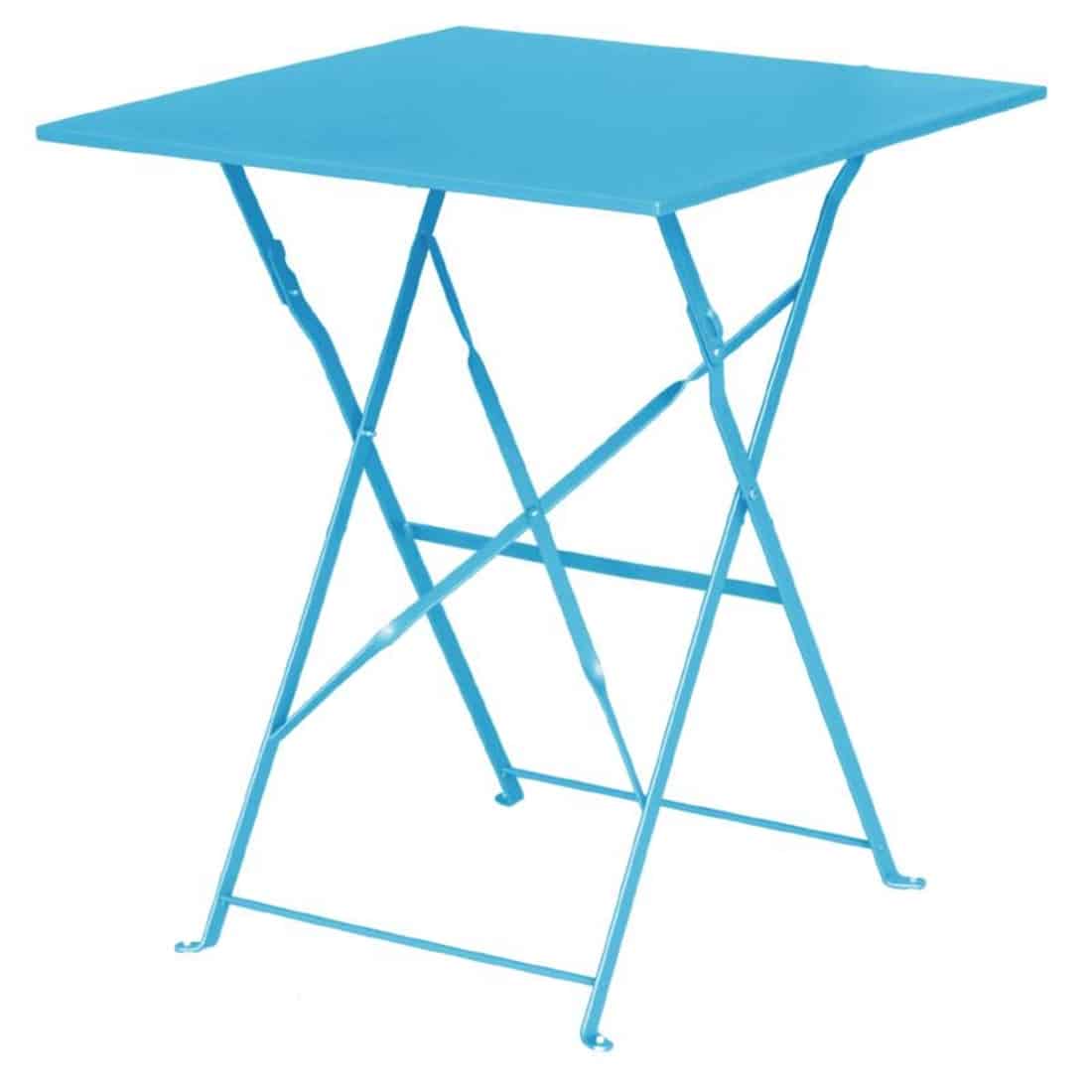 Bolero Seaside Blue Pavement Style Steel Table Square 600mm