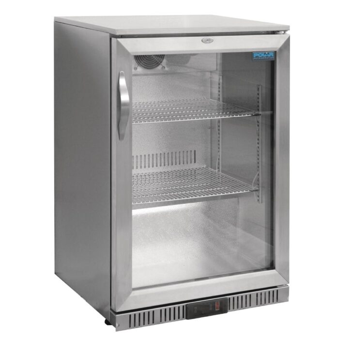 Polar Back Bar Cooler with Hinged Door in Stainless Steel 138Ltr