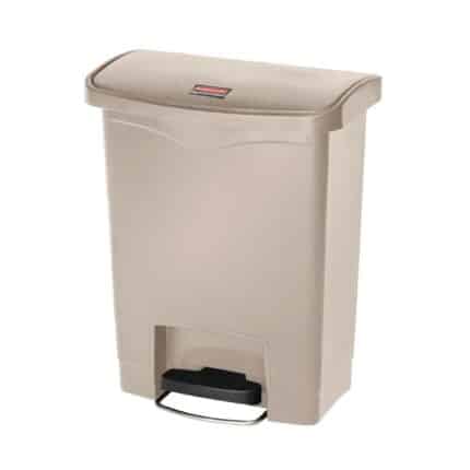 Rubbermaid Slim Jim Step on Front Pedal Beige 30Ltr