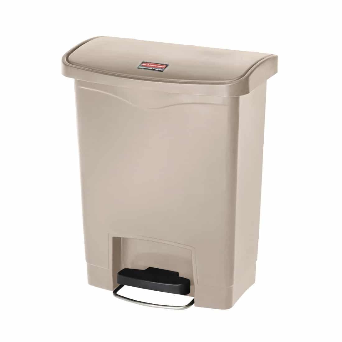 Rubbermaid Slim Jim Step on Front Pedal Beige 30Ltr