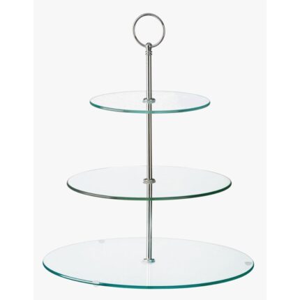 Glass Three Tiered Afternoon Tea Cake Stand