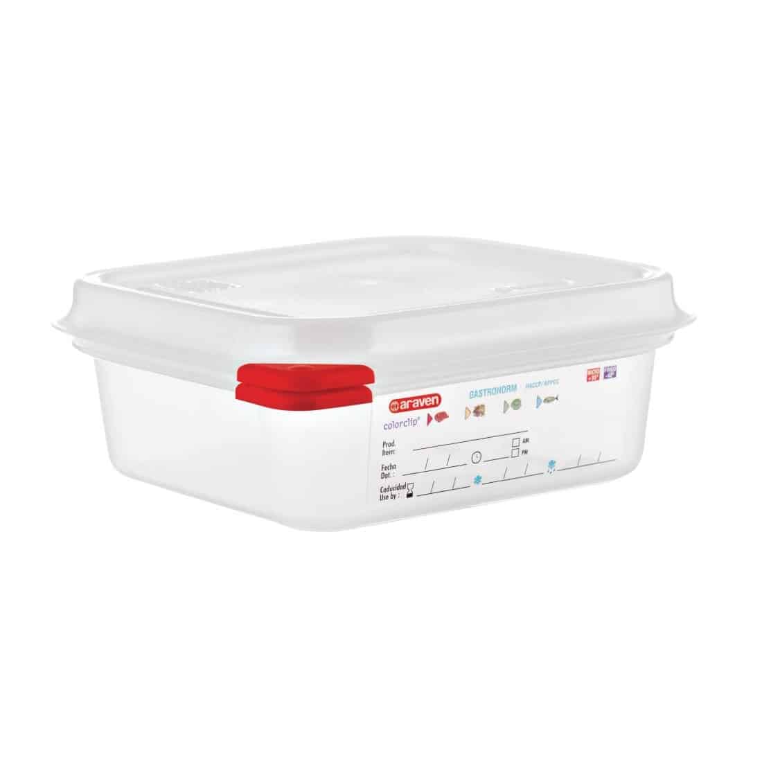 Araven 1/6 GN Food Containers 1.1Ltr with Lid