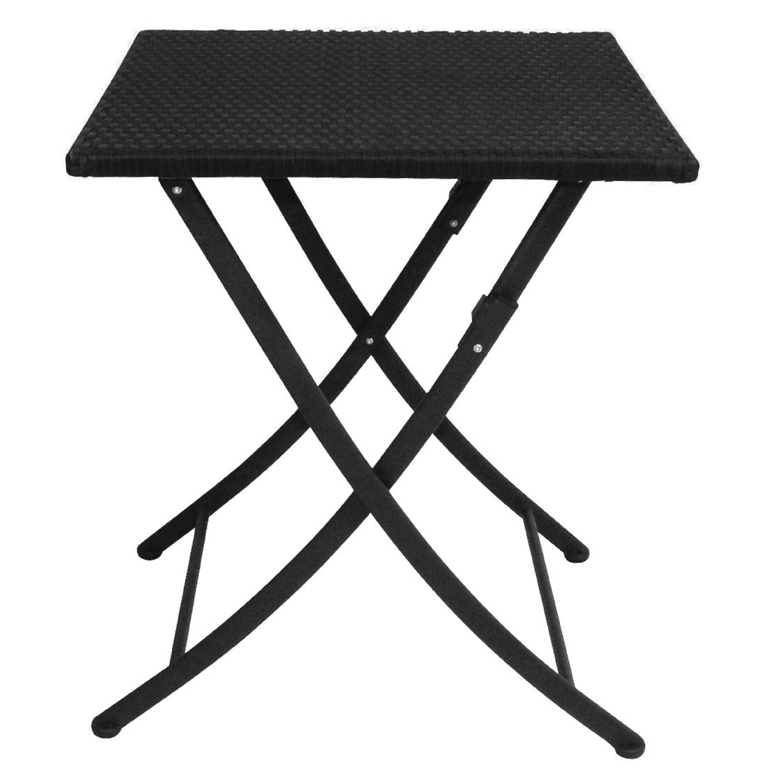 Bolero PE Wicker Folding Square Table 600mm