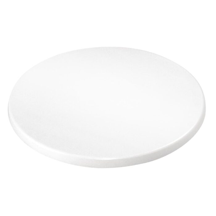 Bolero Pre-drilled Round Table Top White 800mm