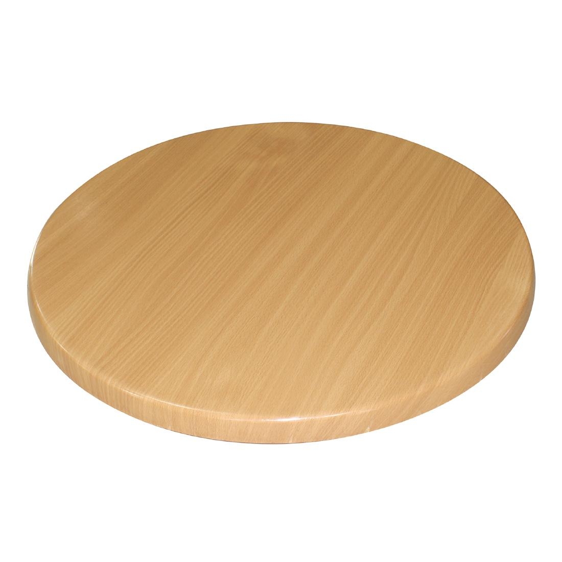 Bolero Pre-drilled Round Table Top Beech Effect 800mm