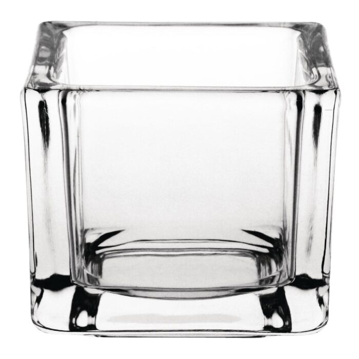 Olympia Glass Tealight Holder Square Clear