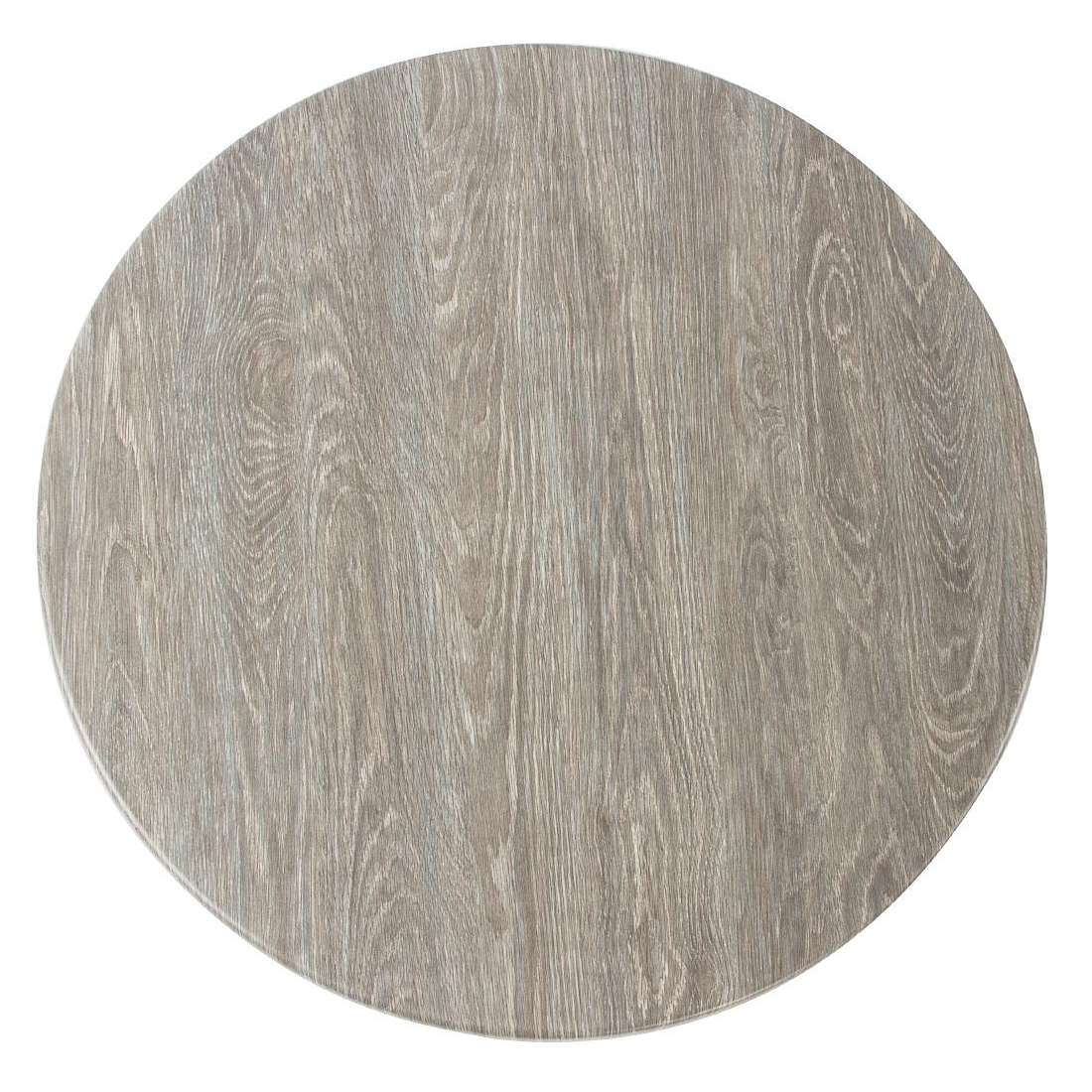 Werzalit Pre-drilled Round Table Top  Limed Oak 600mm