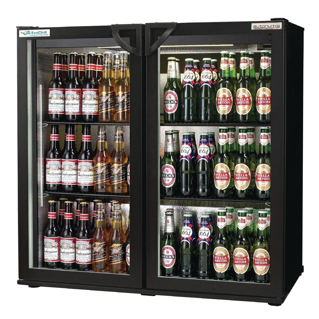 Autonumis EcoChill Double Hinged Door 3Ft Back Bar Cooler Black A215189