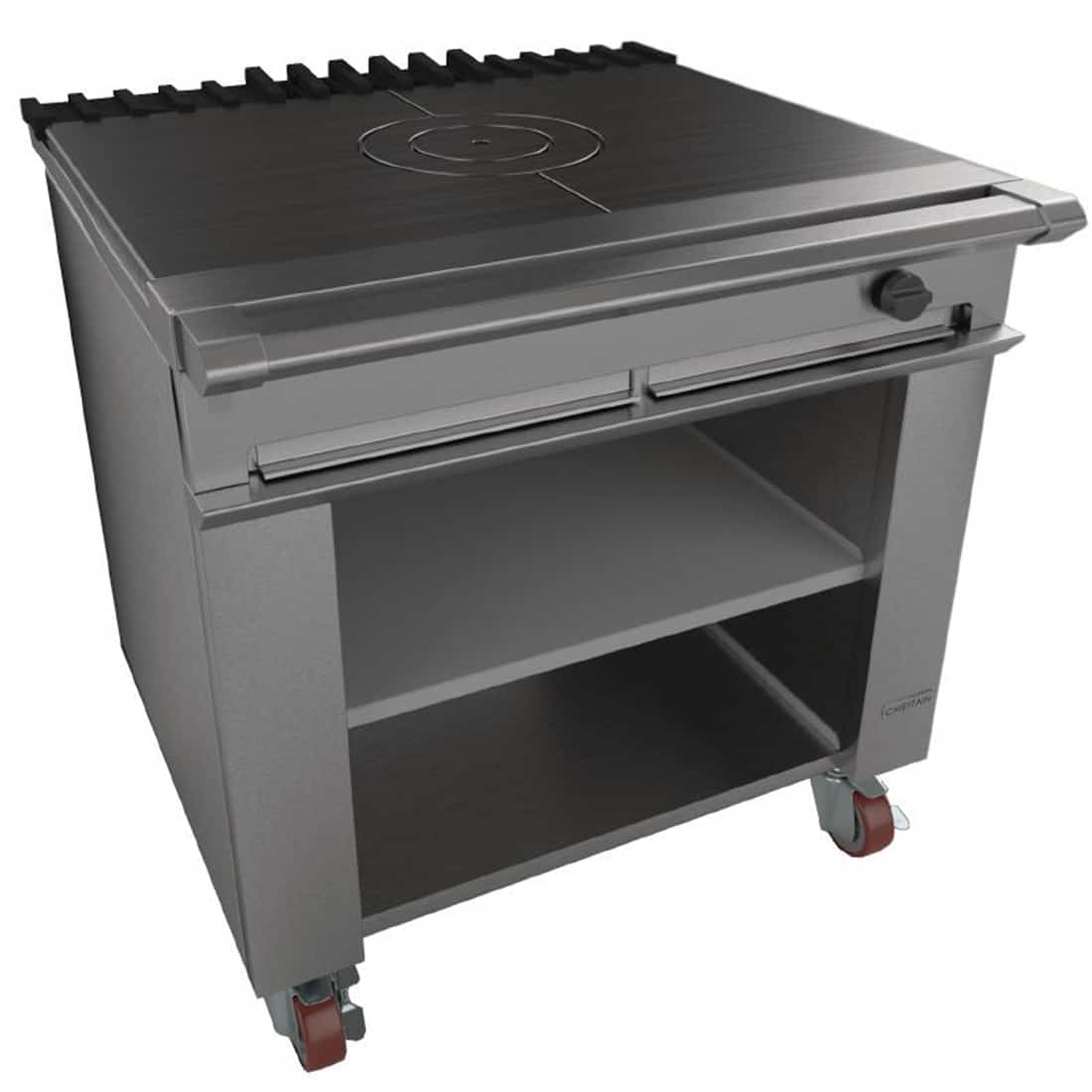 Falcon Chieftain Single Bullseye Solid Top Boiling Table with Castors Natural Gas G1026BX