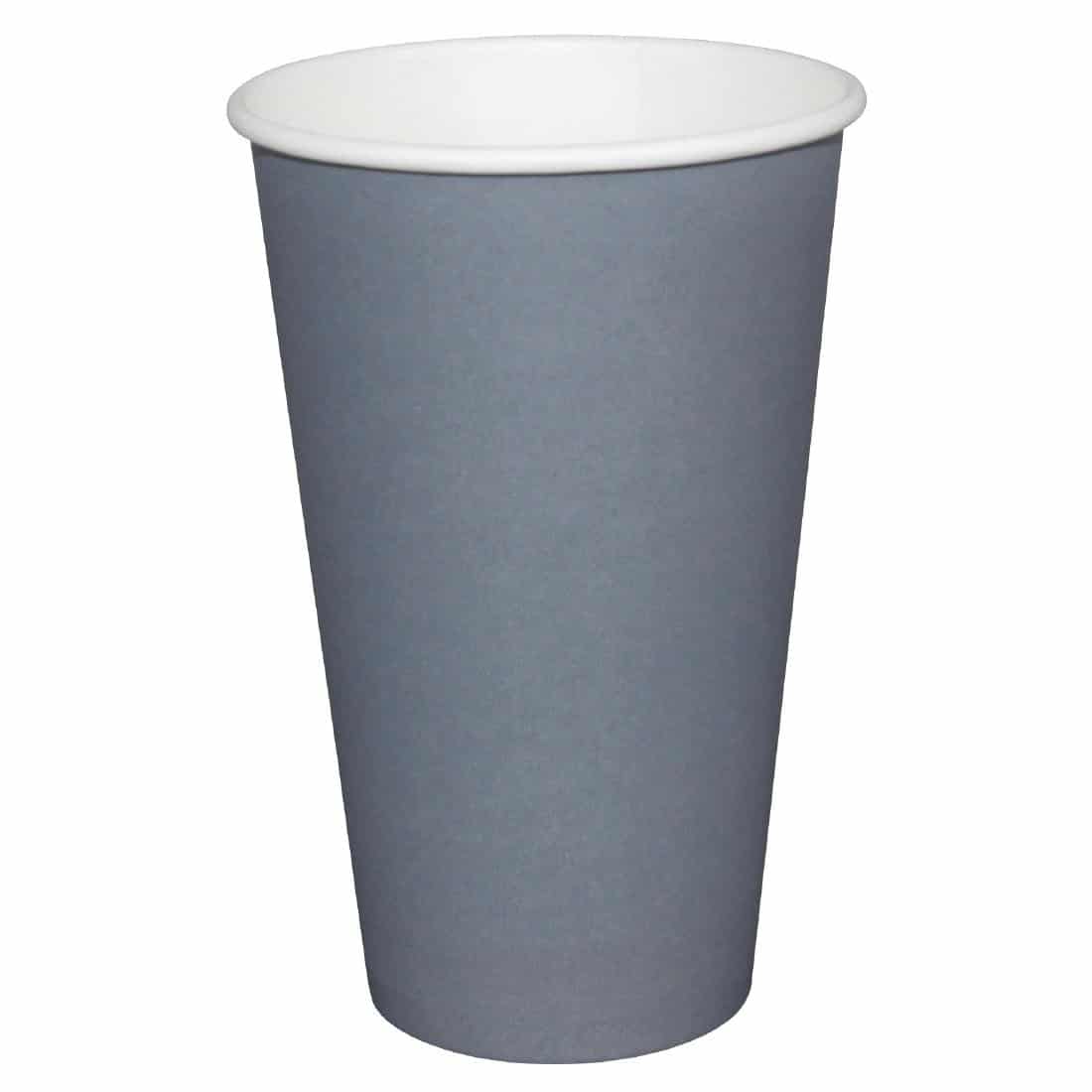 Fiesta Single Wall Takeaway Coffee Cups Charcoal 225ml / 8oz x 50