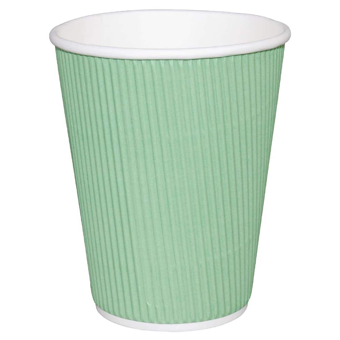 Fiesta Ripple Wall Takeaway Coffee Cups Turquoise 225ml / 8oz x 25