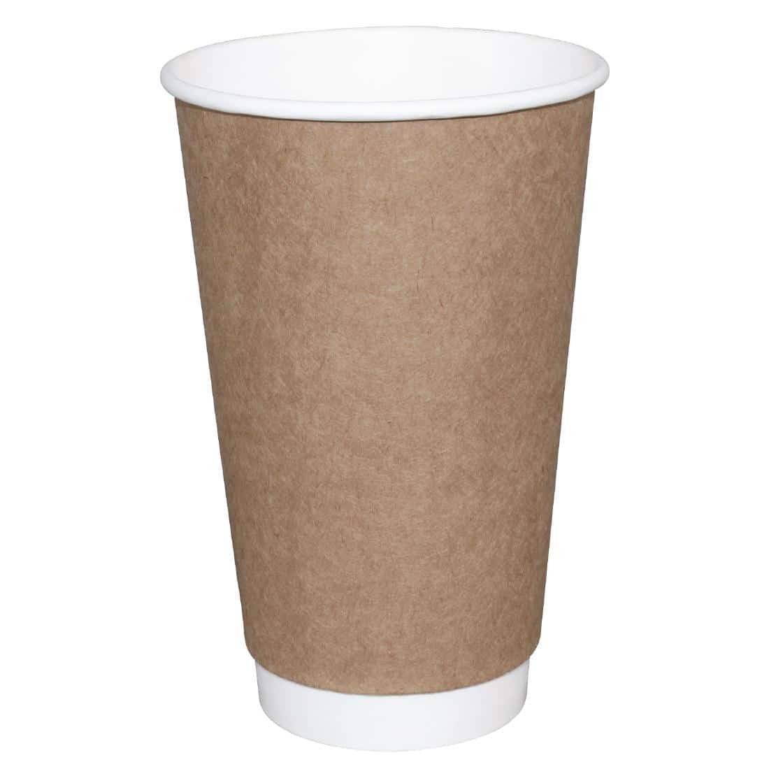 Fiesta Double Wall Takeaway Coffee Cups Kraft 225ml / 8oz x 500