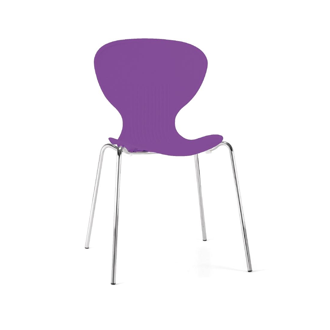 Bolero Purple Stacking Plastic Side Chairs (Pack of 4)