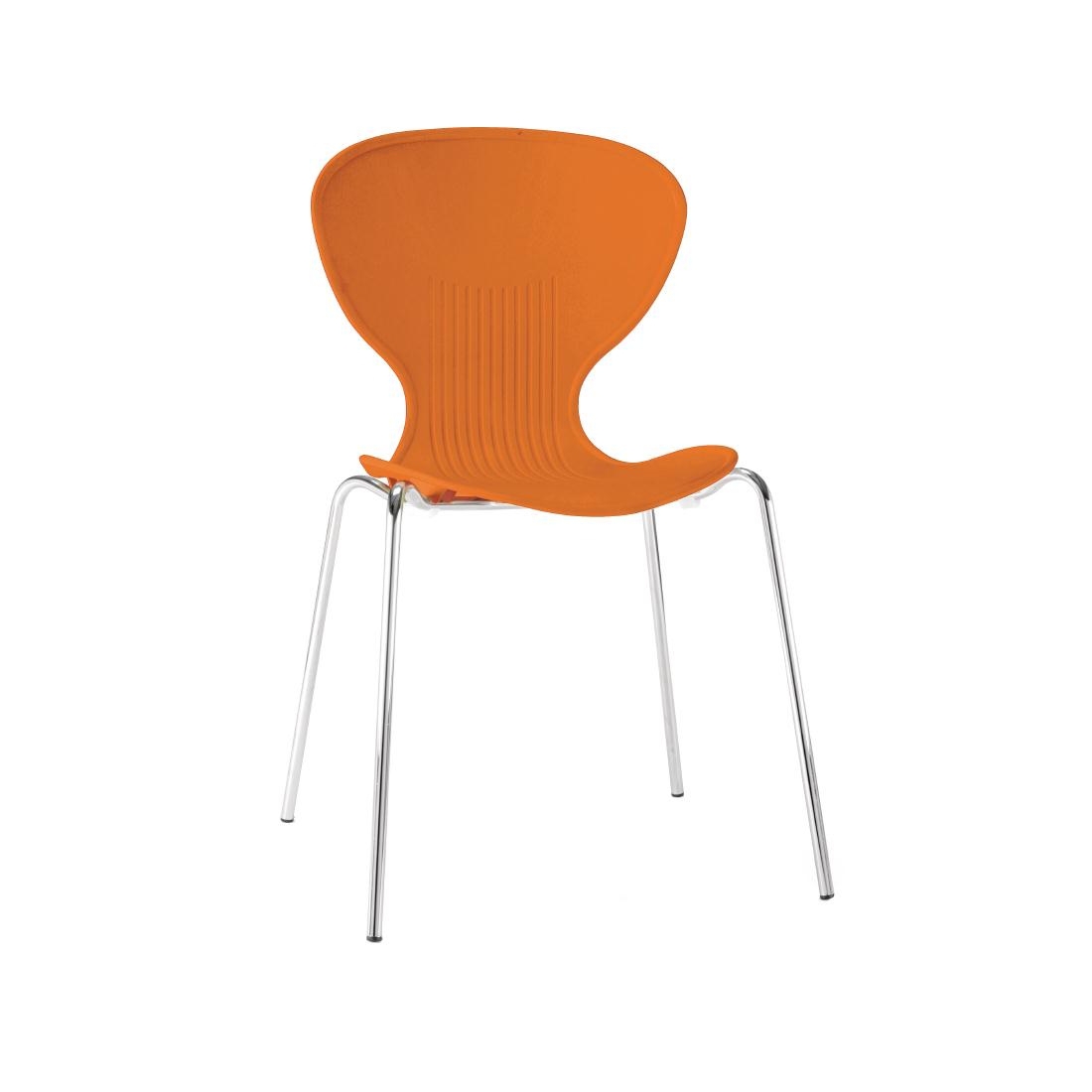 Bolero Orange Stacking Plastic Side Chairs (Pack of 4)