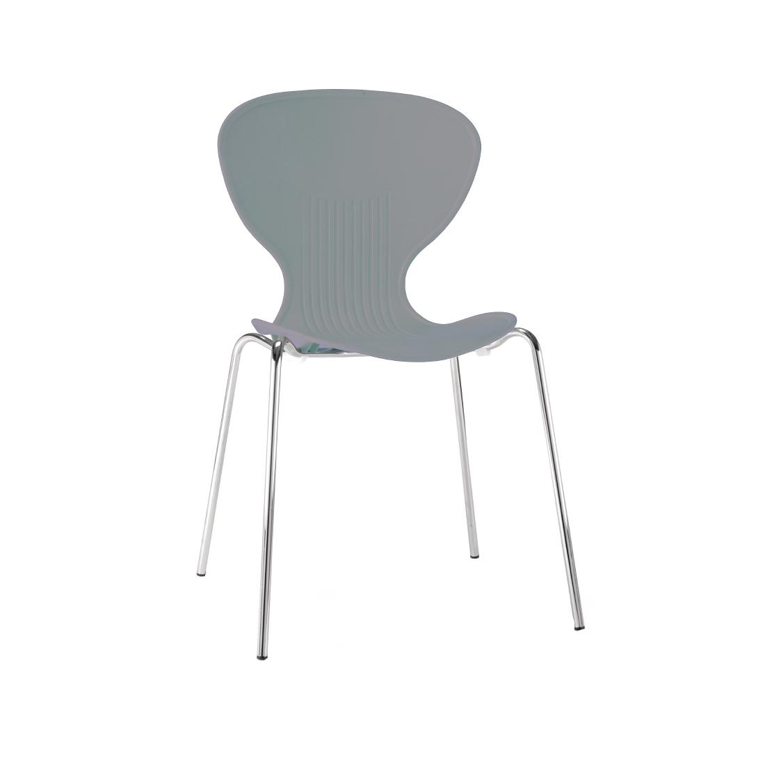Bolero Grey Stacking Plastic Side Chairs (Pack of 4)