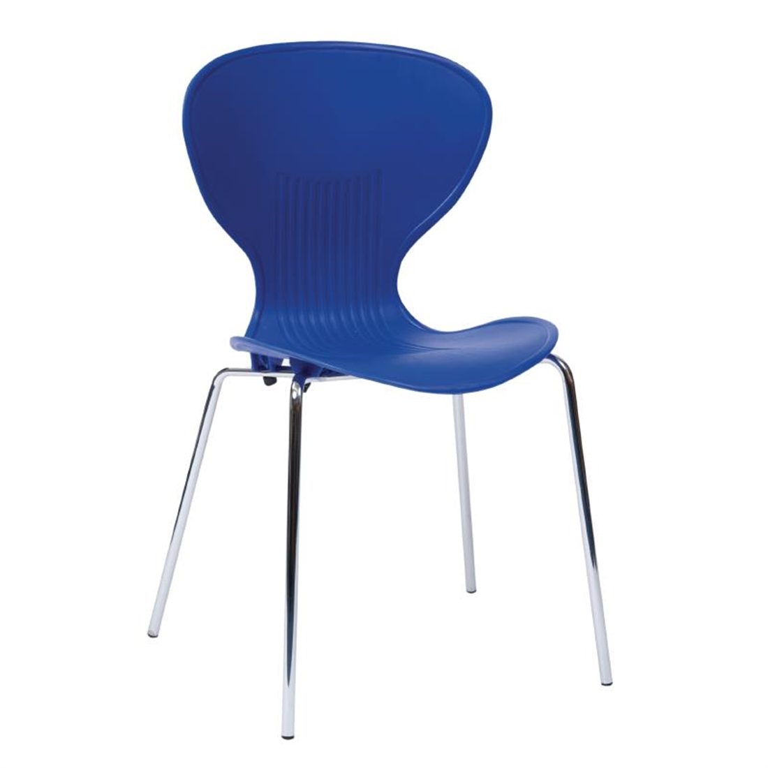 Bolero Blue Stacking Plastic Side Chairs (Pack of 4)